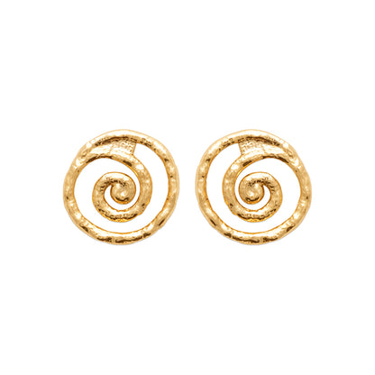 Puces spirale plaqué or – design martelé 
