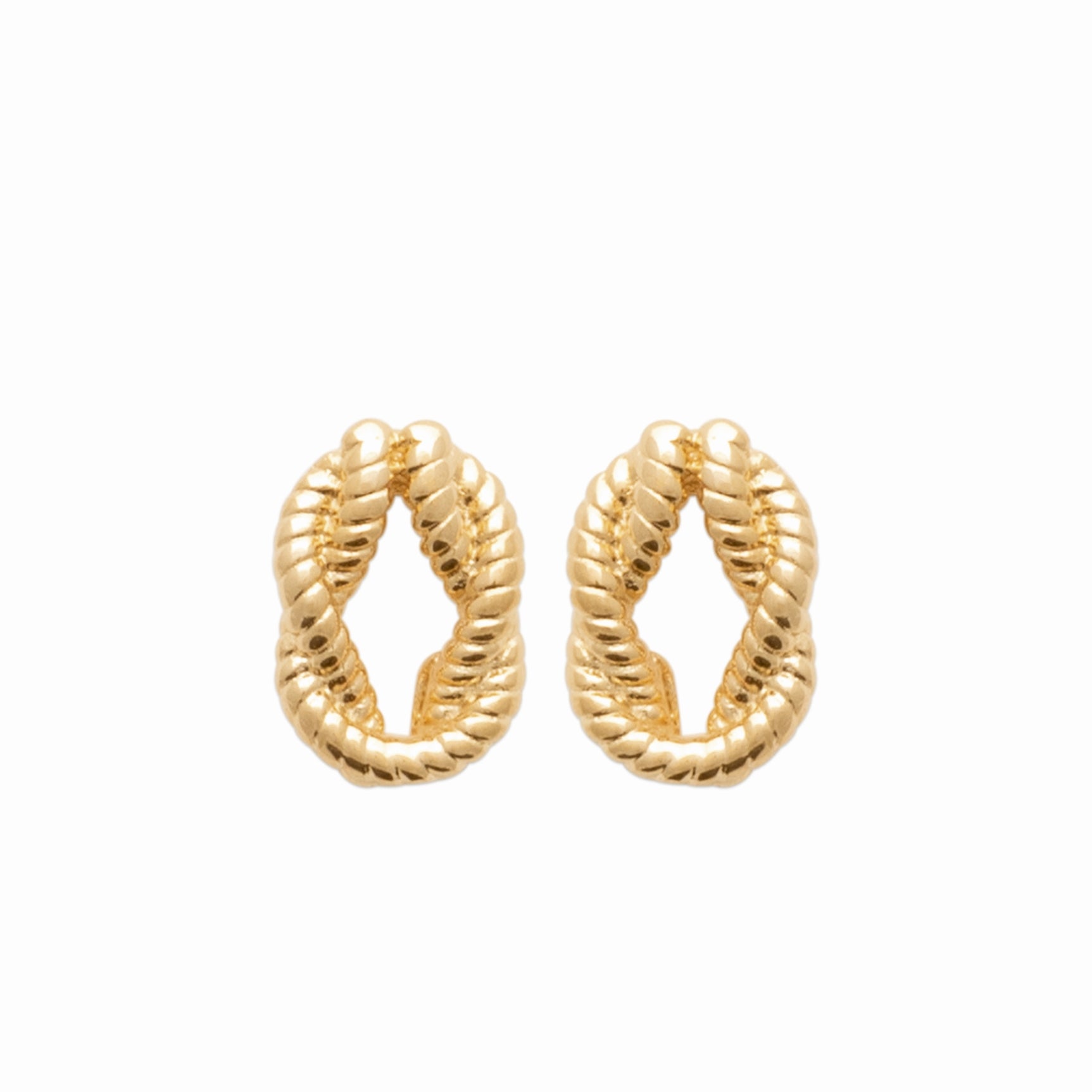 Puces torsadées plaqué or – design sculptural 