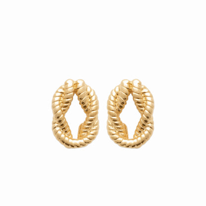 Puces torsadées plaqué or – design sculptural 