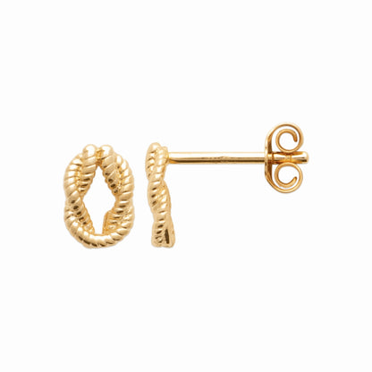 Puces torsadées plaqué or – design sculptural 