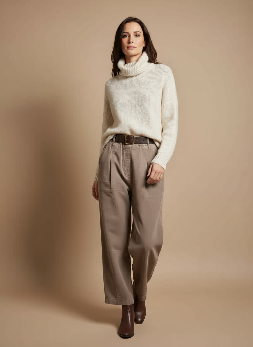 Pull col boule Barbara ECRU