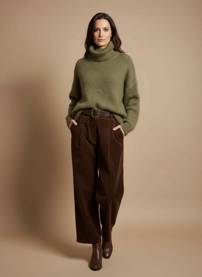 Pull col boule Barbara KAKI