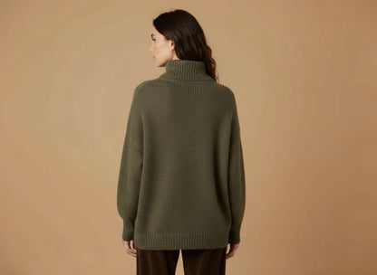 Pull col boule Barbara KAKI