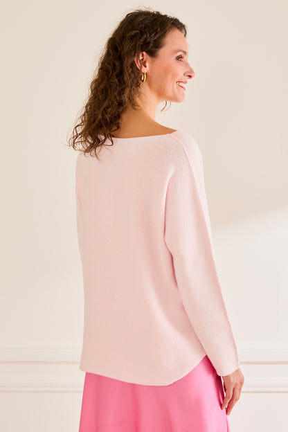 Pull col v Andréa ROSE PALE