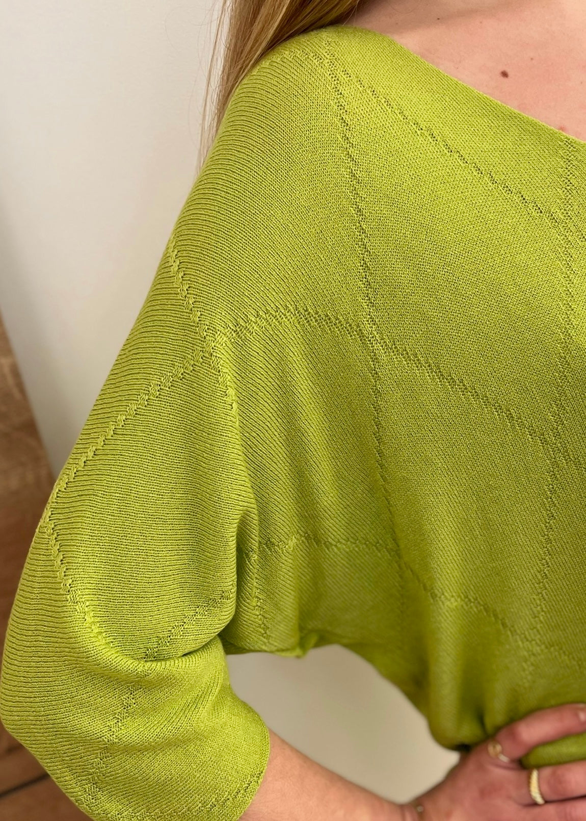 Pull col v texturé POMME