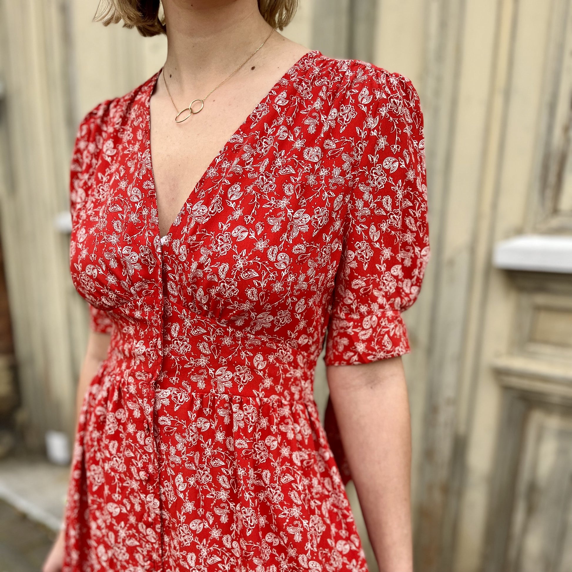 Robe boutonnée ROUGE