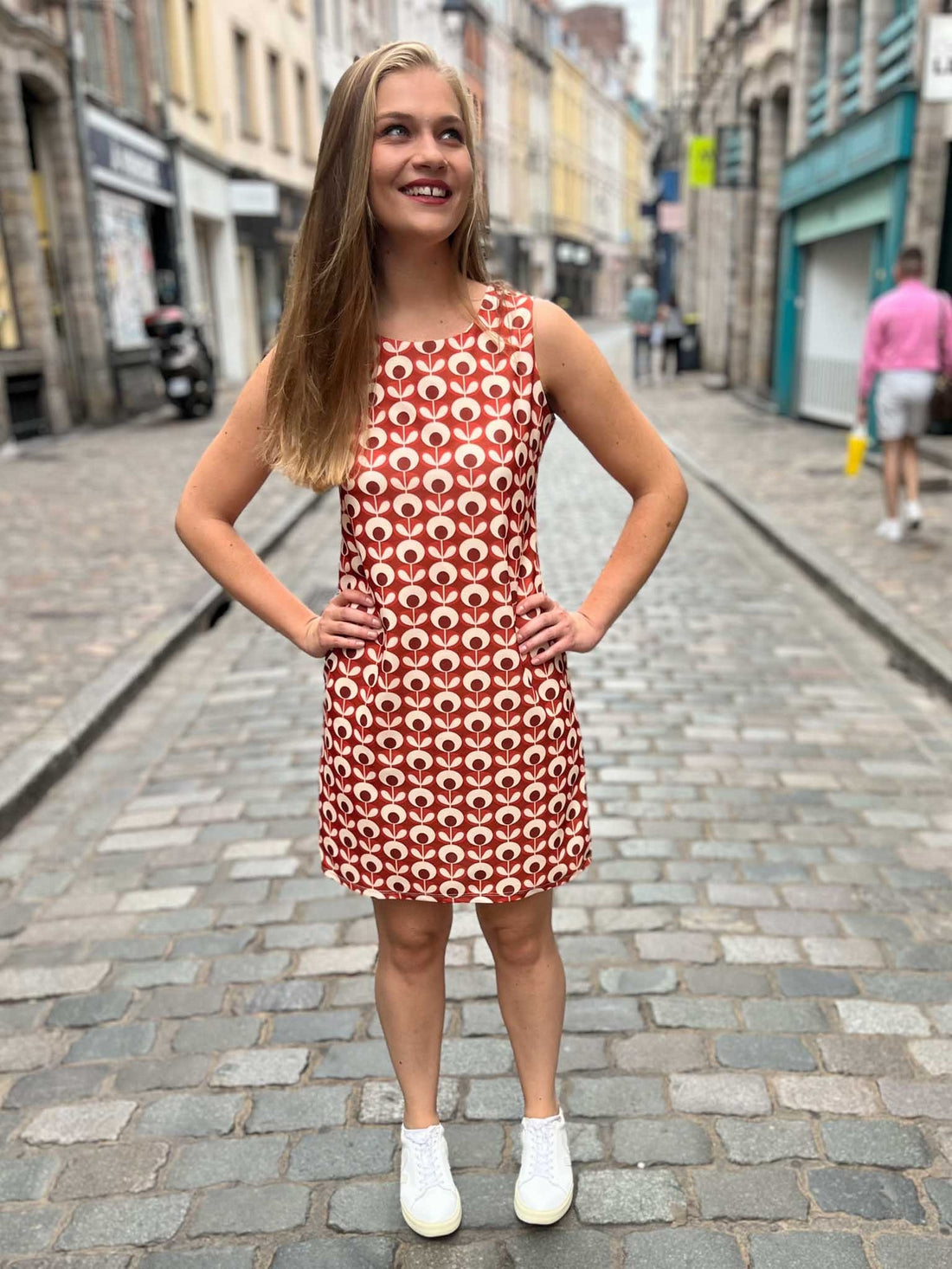 Robe courte 3 trous Seventies BORDEAUX/TERRACOTTA