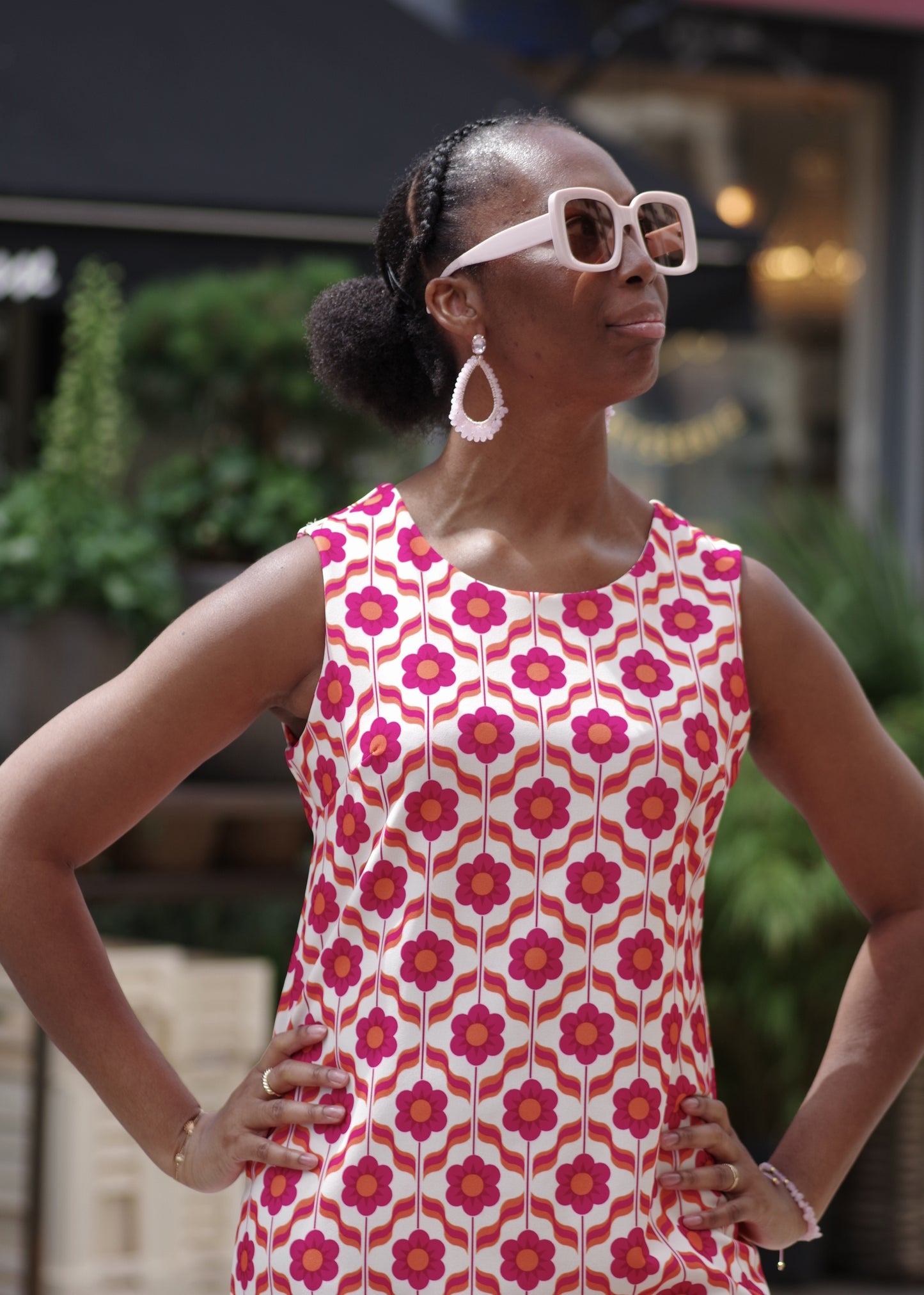 Robe courte 3 trous Seventies FRAMBOISE IMP