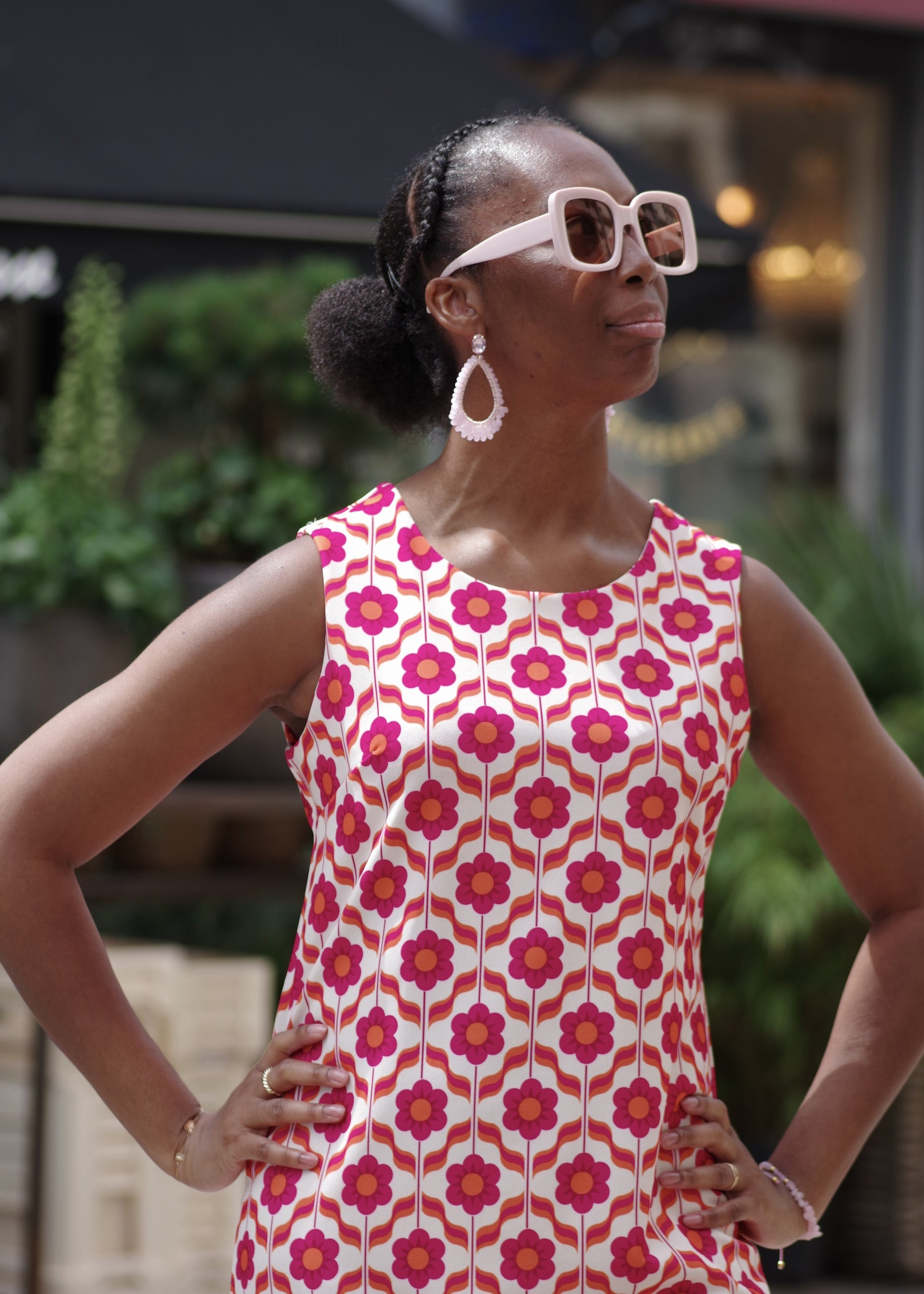 Robe courte 3 trous Seventies FRAMBOISE IMP