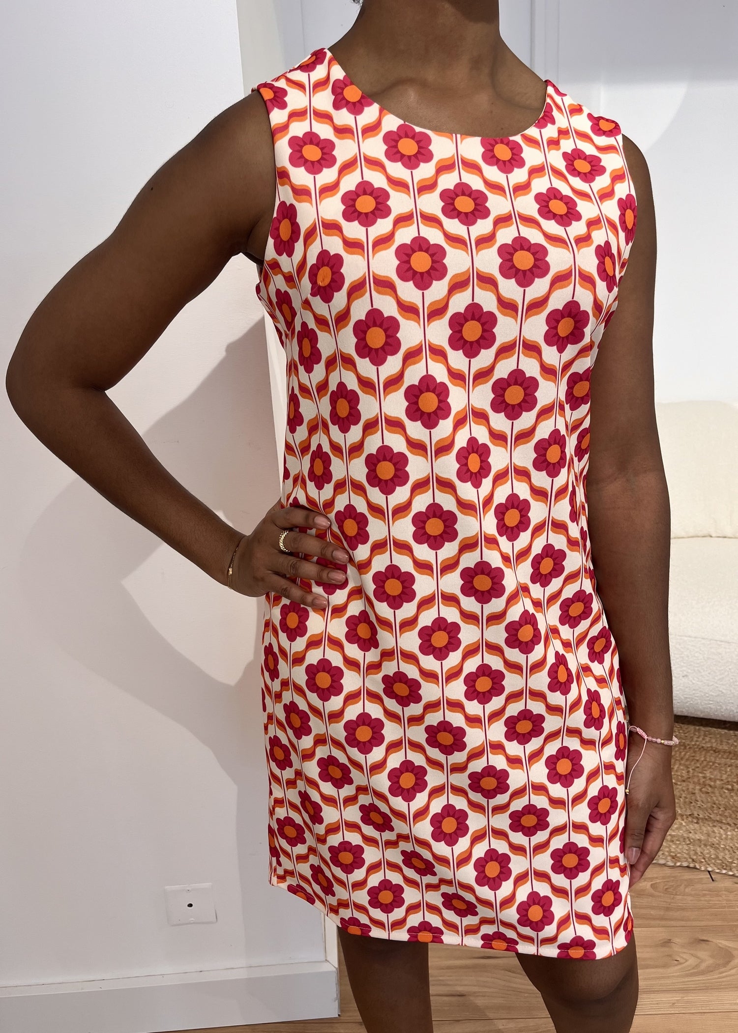 Robe courte 3 trous Seventies FRAMBOISE IMP