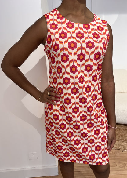Robe courte 3 trous Seventies FRAMBOISE IMP