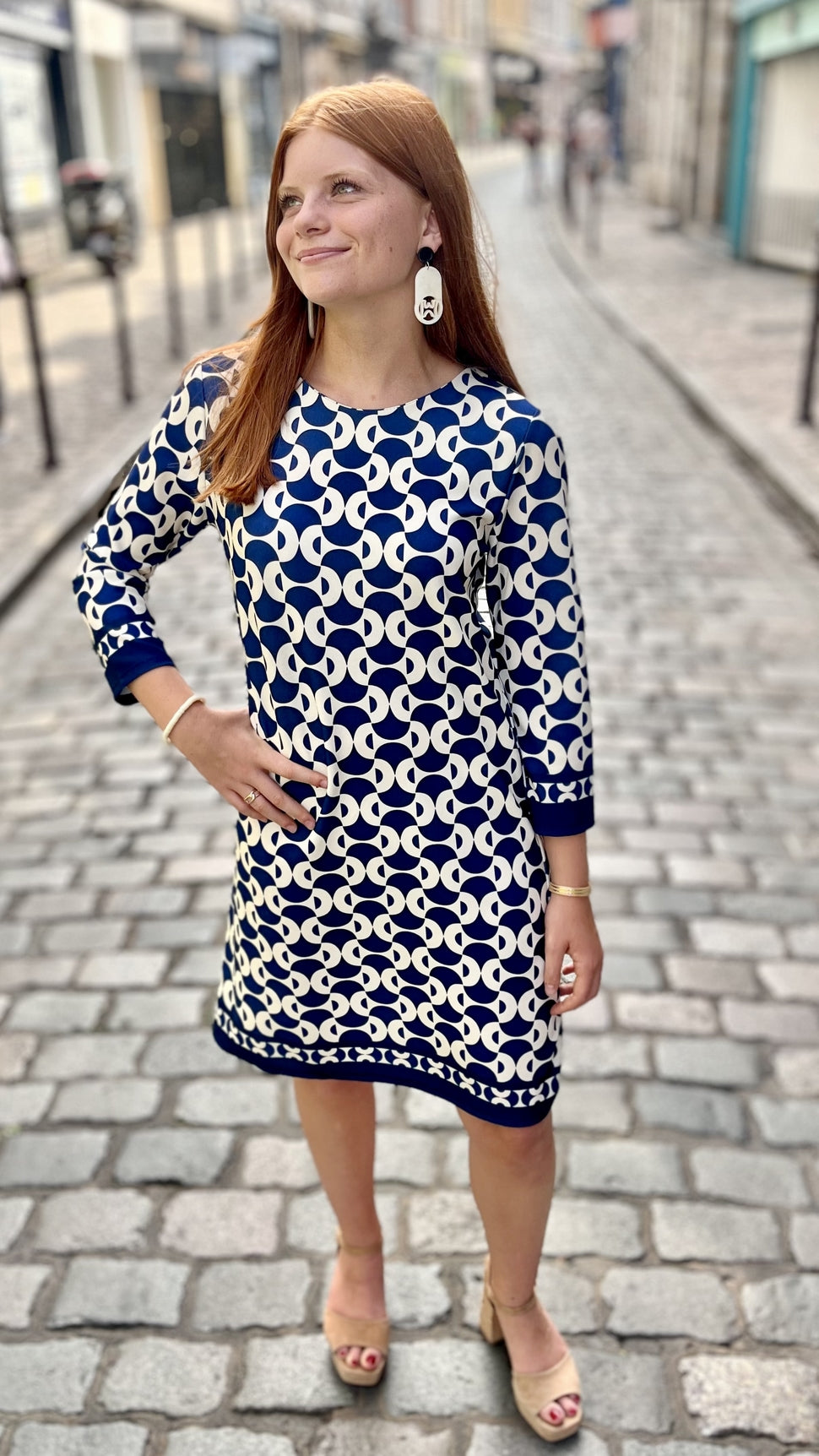 Robe courte à motifs Danie NAVY