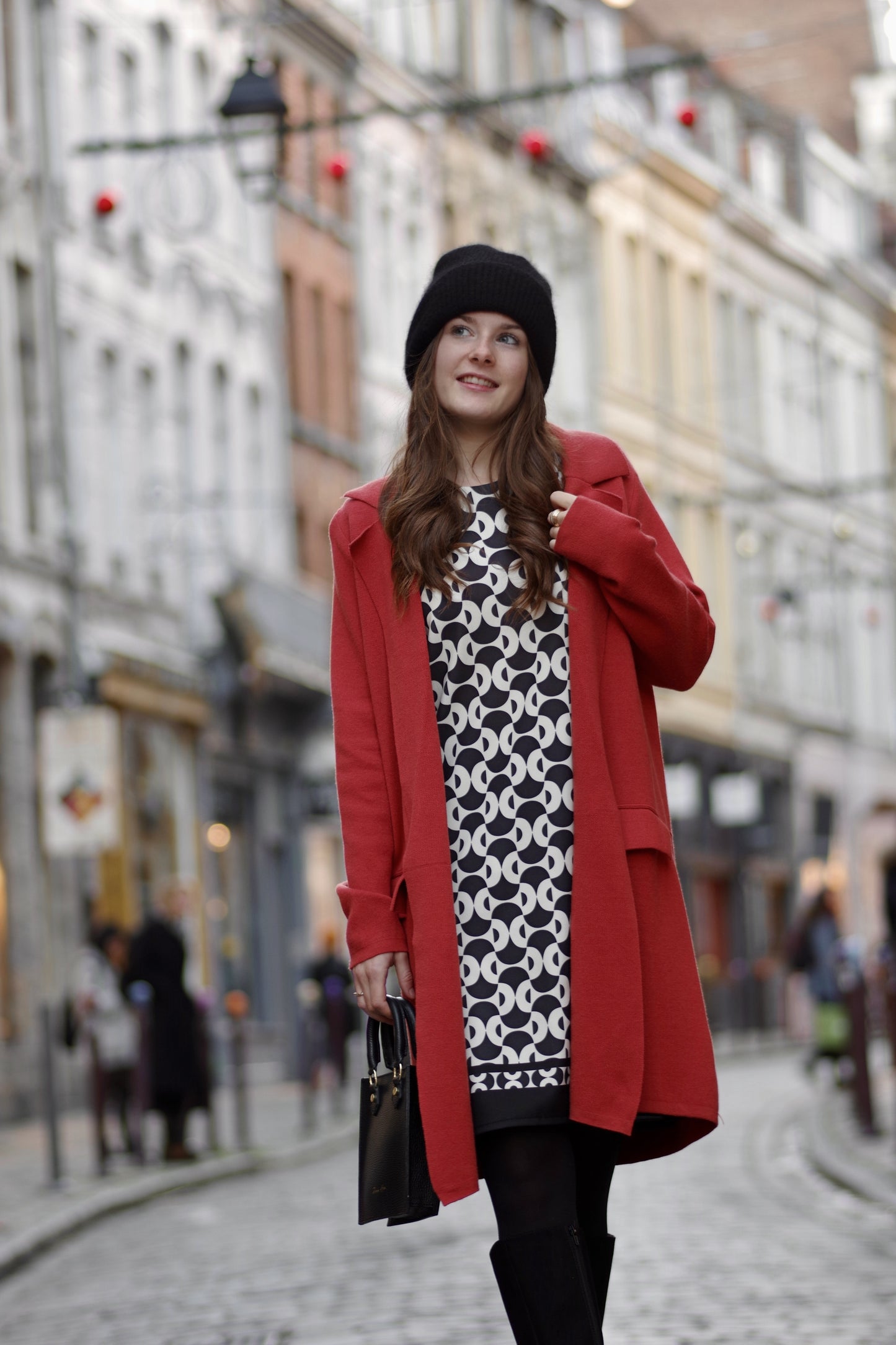 Robe courte à motifs Danie NOIR