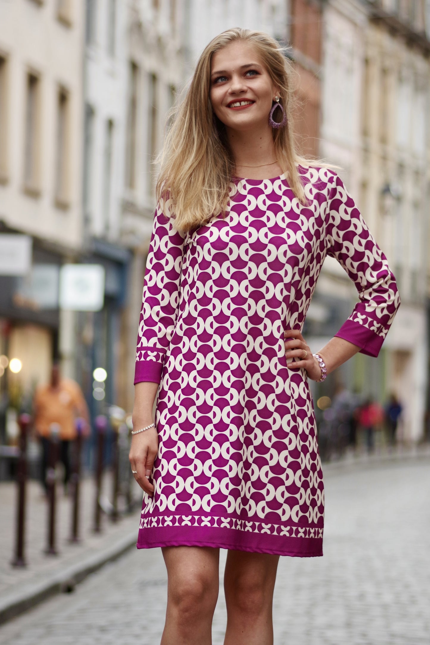 Robe courte à motifs PRUNE
