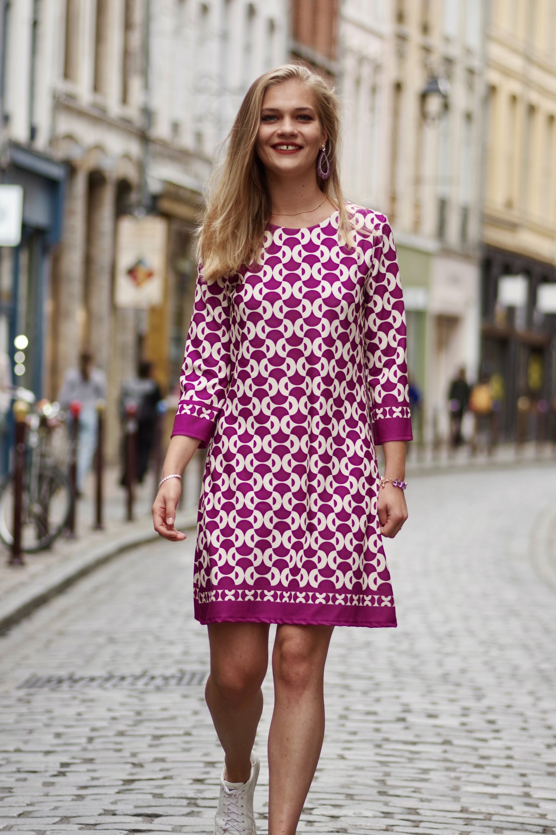 Robe courte à motifs PRUNE