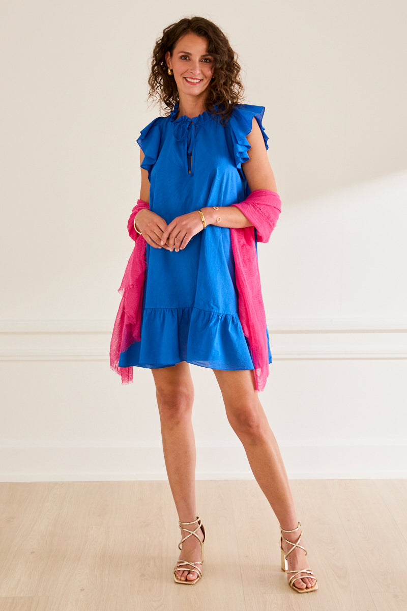 Robe courte à volants Collette ROYAL