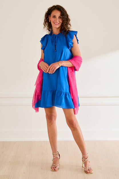 Robe courte à volants Collette ROYAL