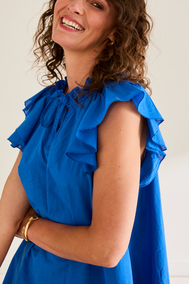 Robe courte à volants Collette ROYAL