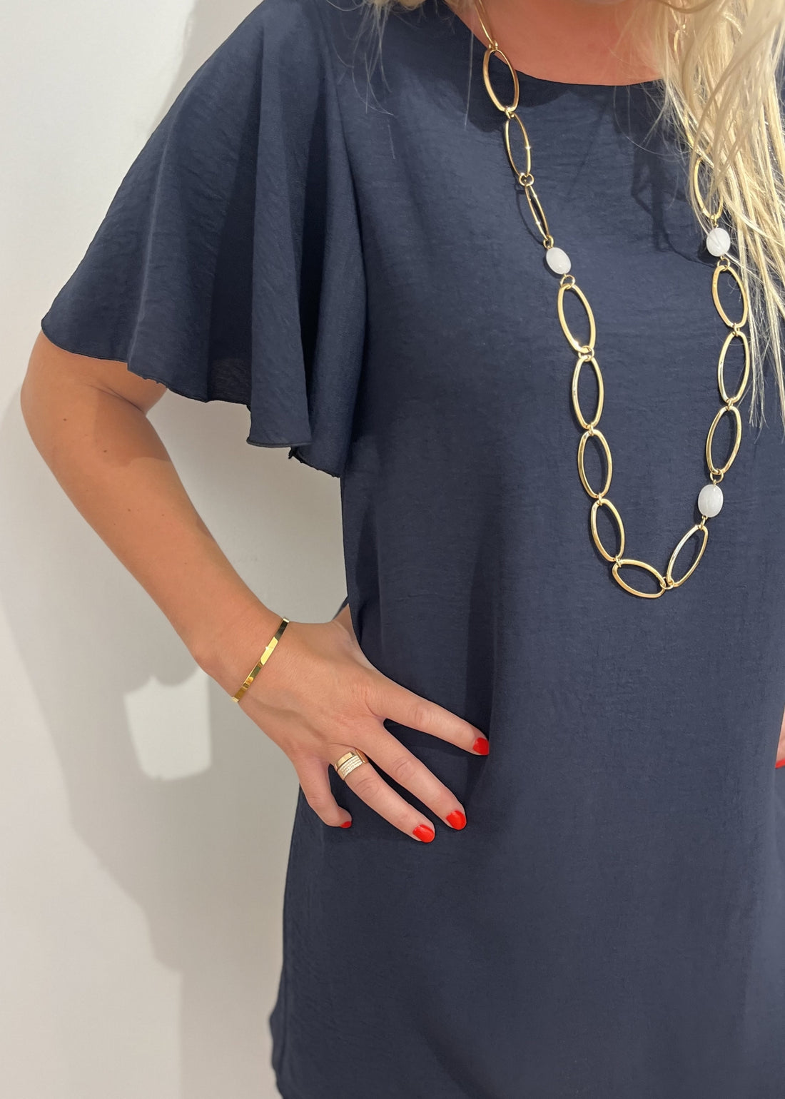 Robe courte à volants viscose Chloé MARINE