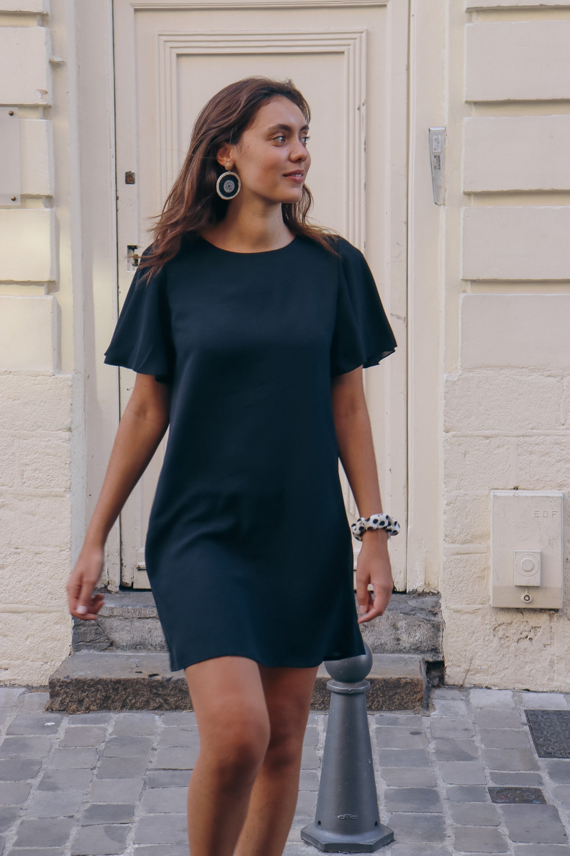 Robe courte à volants viscose Chloé NOIR