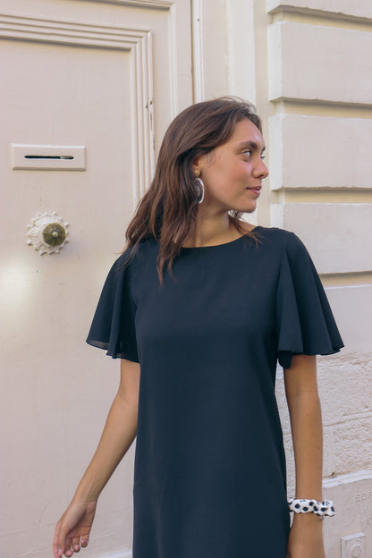 Robe courte à volants viscose Chloé NOIR