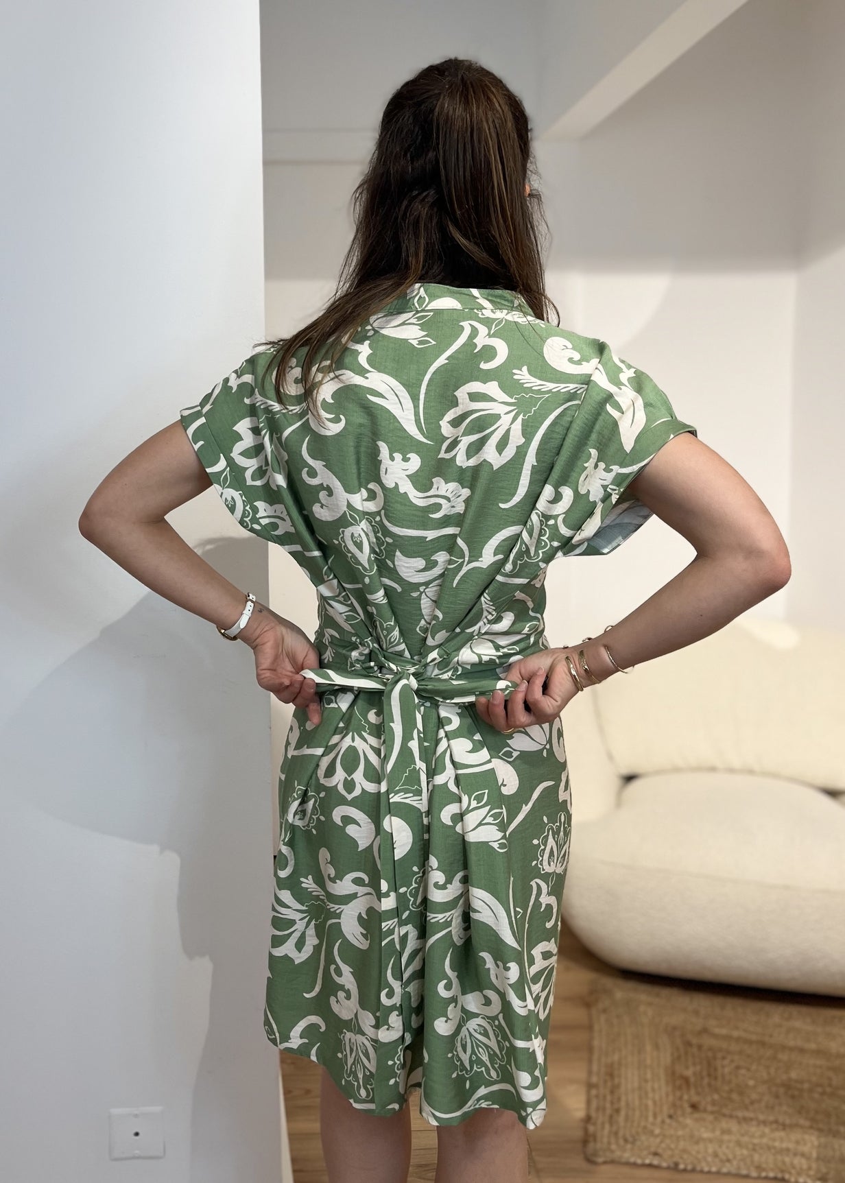 Robe courte avec des motifs VERT IMP