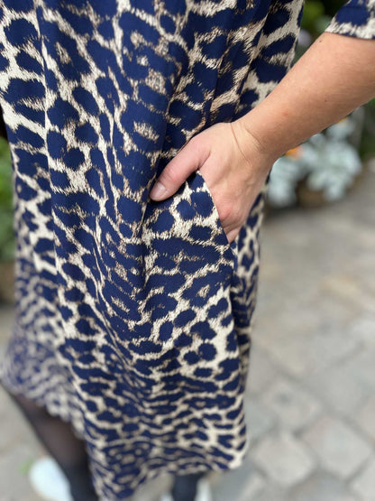 Robe courte Gabrielle – imprimé léopard LEOPARD MARINE