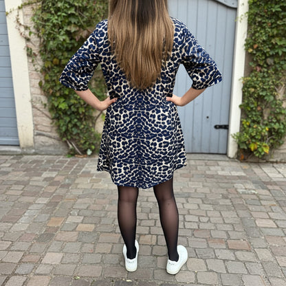 Robe courte Gabrielle – imprimé léopard LEOPARD MARINE