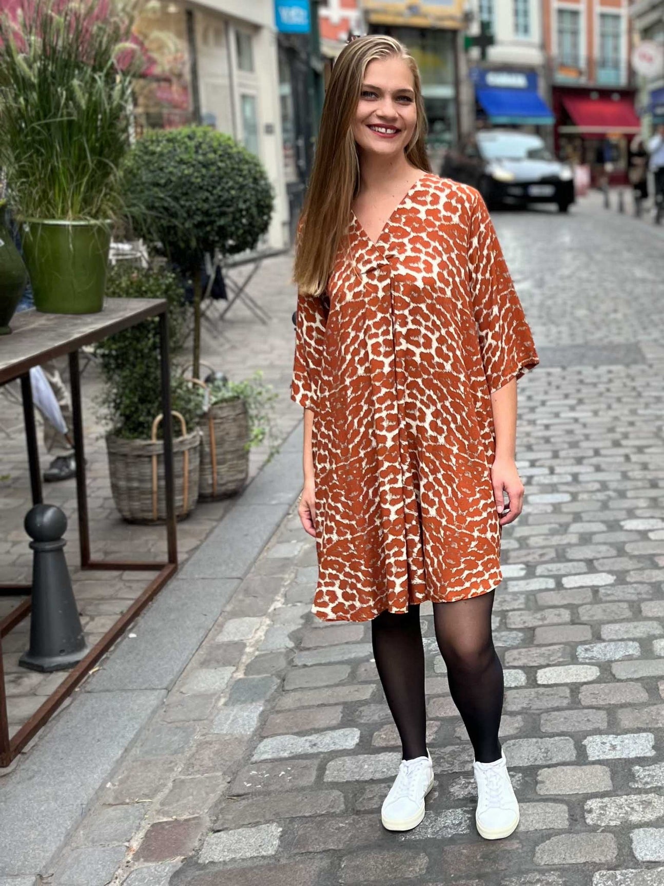 Robe courte Gabrielle – imprimé léopard LEOPARD TERRACOTA