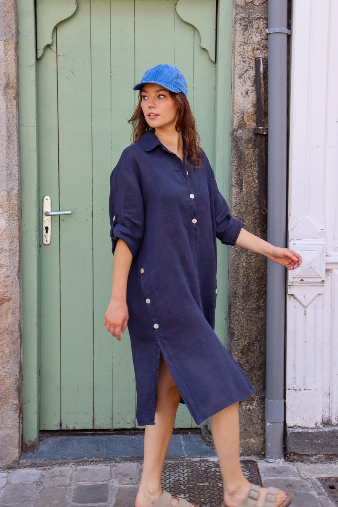 Robe courte lin aglae MARINE