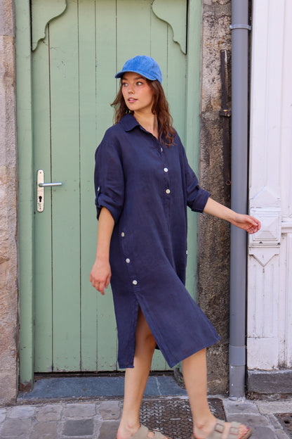 Robe courte lin aglae MARINE