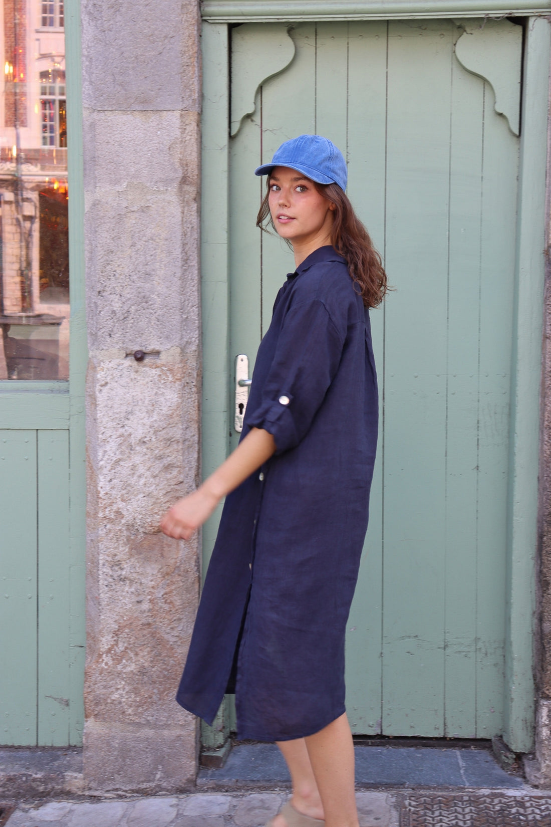 Robe courte lin aglae MARINE