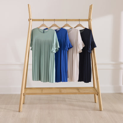 Robe courte plissée Layla VERT TILLEUL