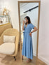 Robe longue à pois Alexandrine BLEU JEAN