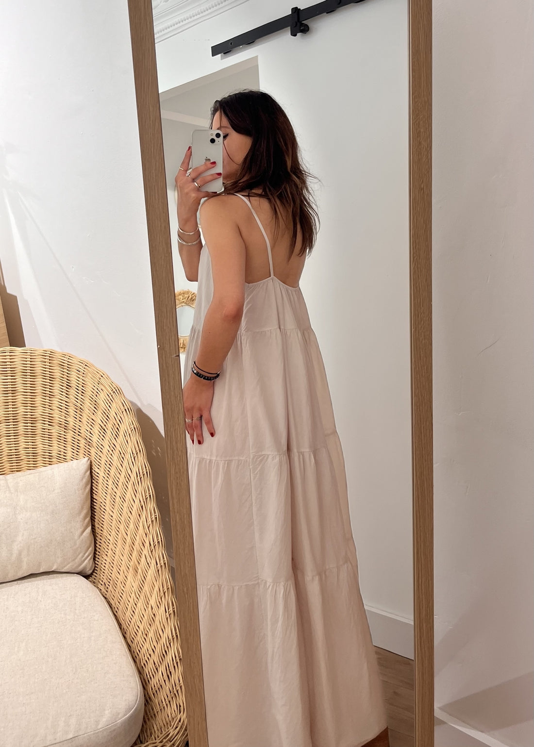 Robe longue en coton Stéphanie BEIGE