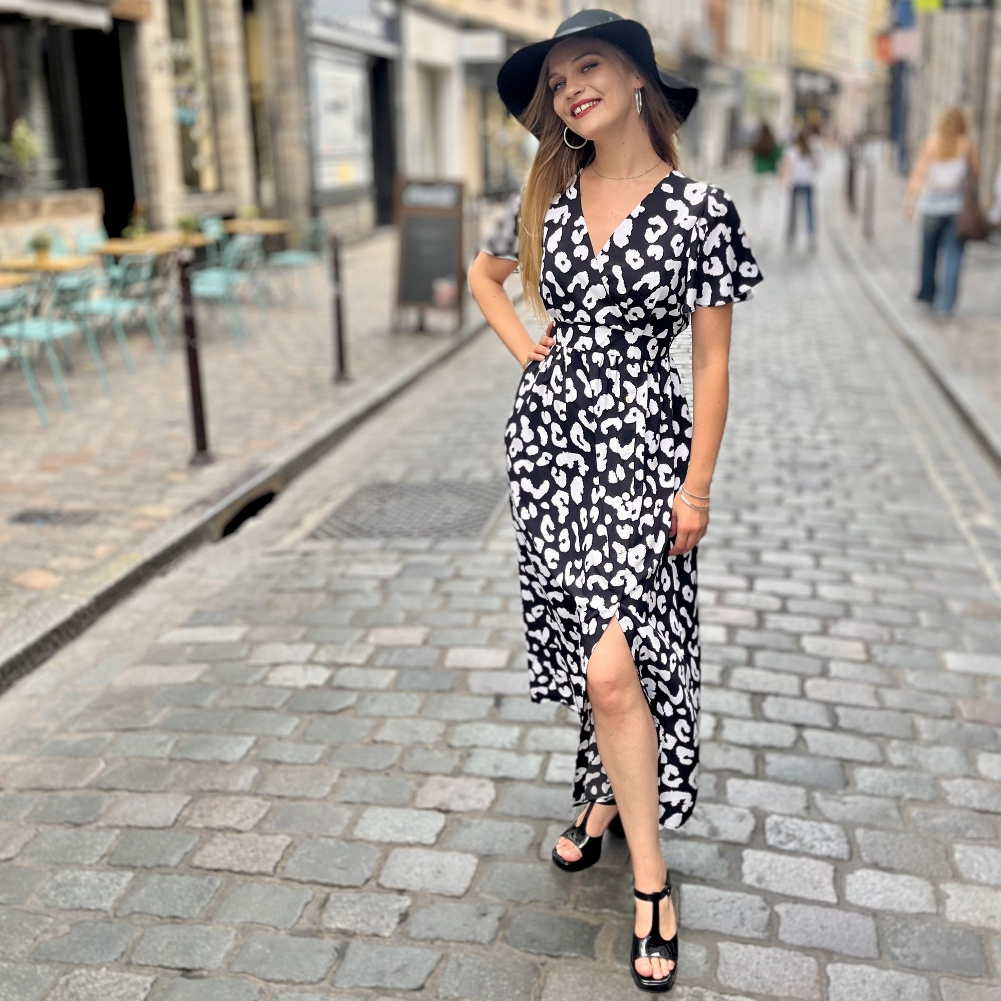 Robe longue imprimé NOIR