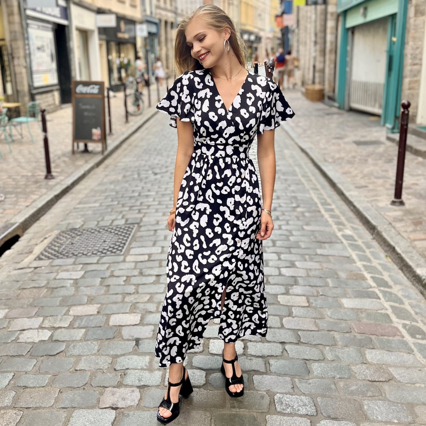 Robe longue imprimé NOIR