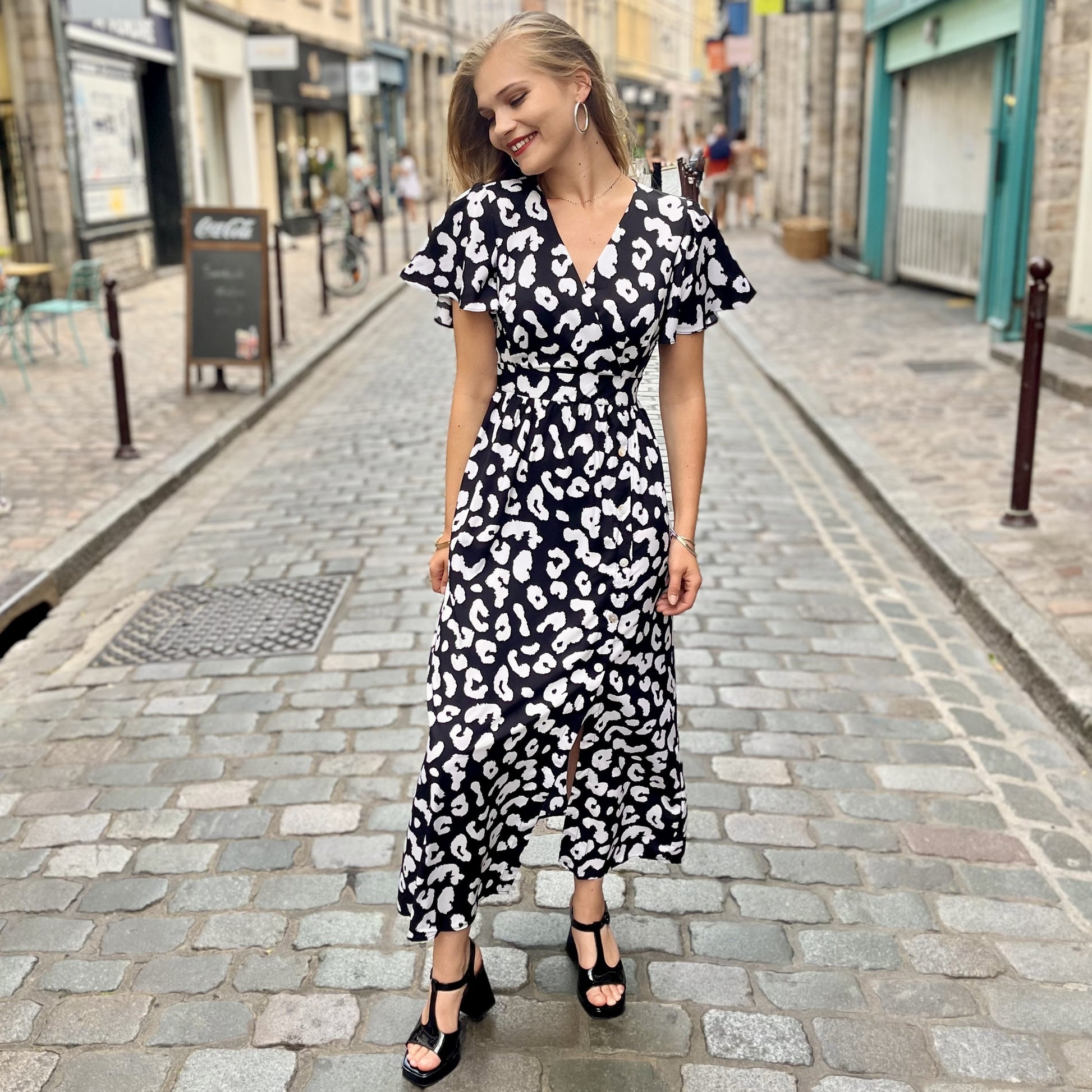 Robe longue imprimé NOIR