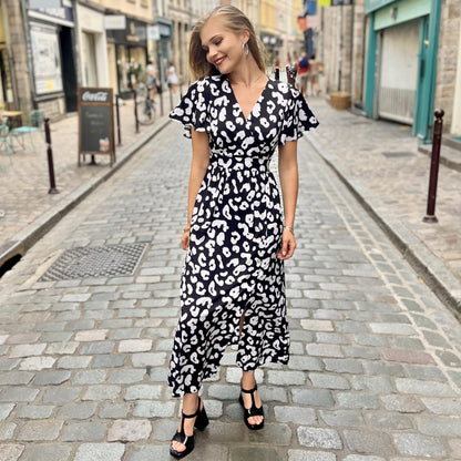 Robe longue imprimé NOIR