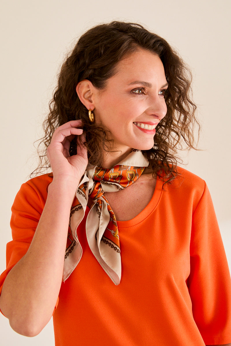 Robe poches boutons Fanny - coupe évasée ORANGE