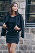 Robe poches boutons Fanny - coupe trapèze NOIR