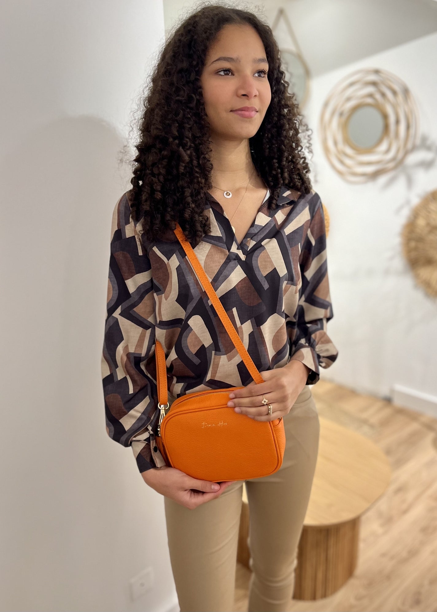 Sac en cuir Carmela ORANGE