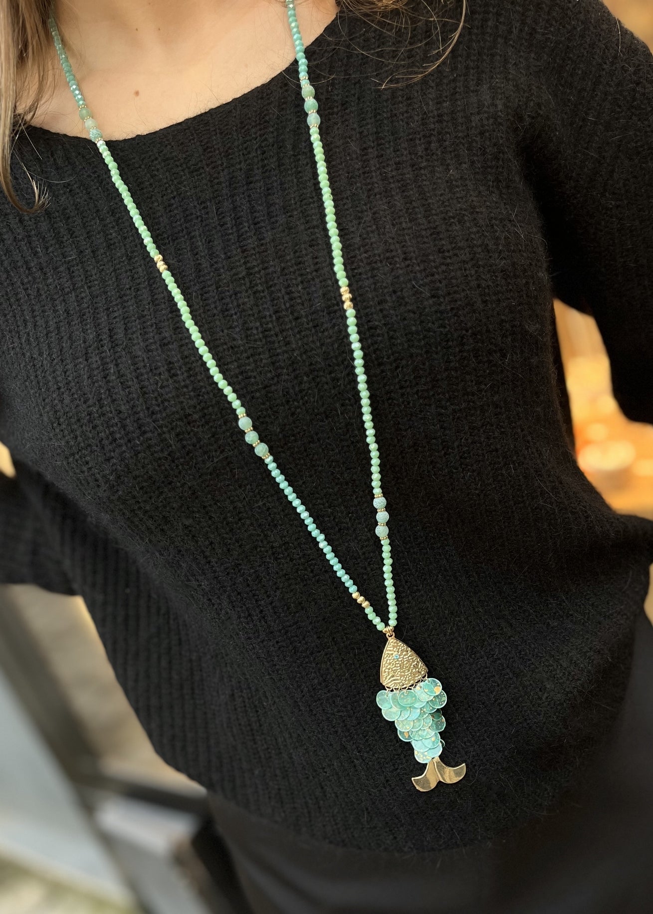 Sautoir collin TURQUOISE