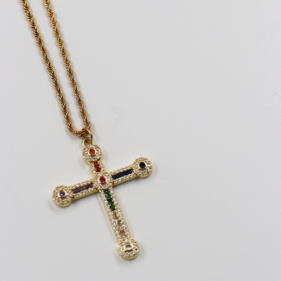 Sautoir doré croix strassée Pietra UNI1