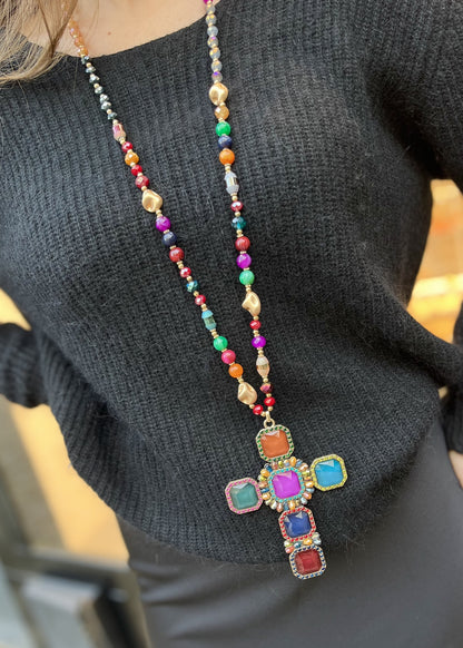 Sautoir maxi croix MULTI