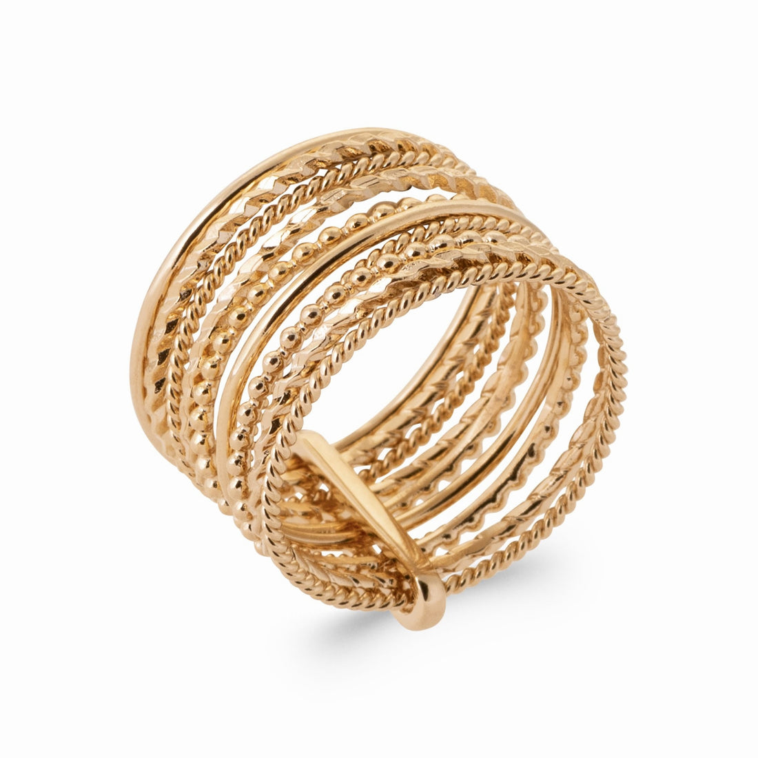 Semainier 10 anneaux plaqué or 