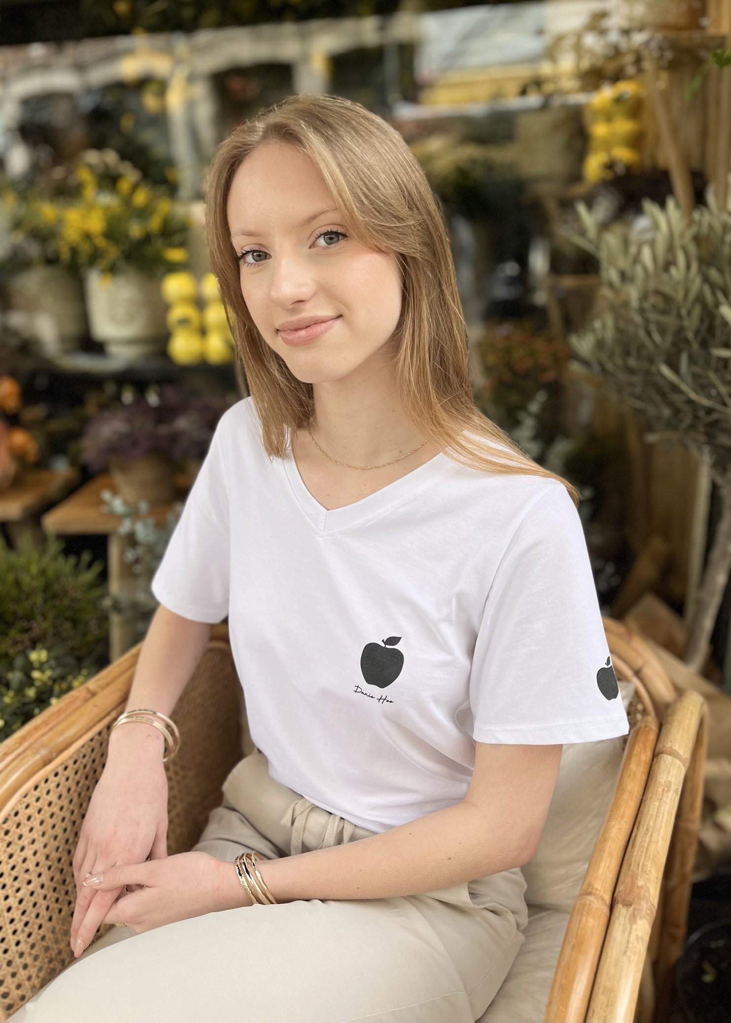Tee shirt pomme BLANC