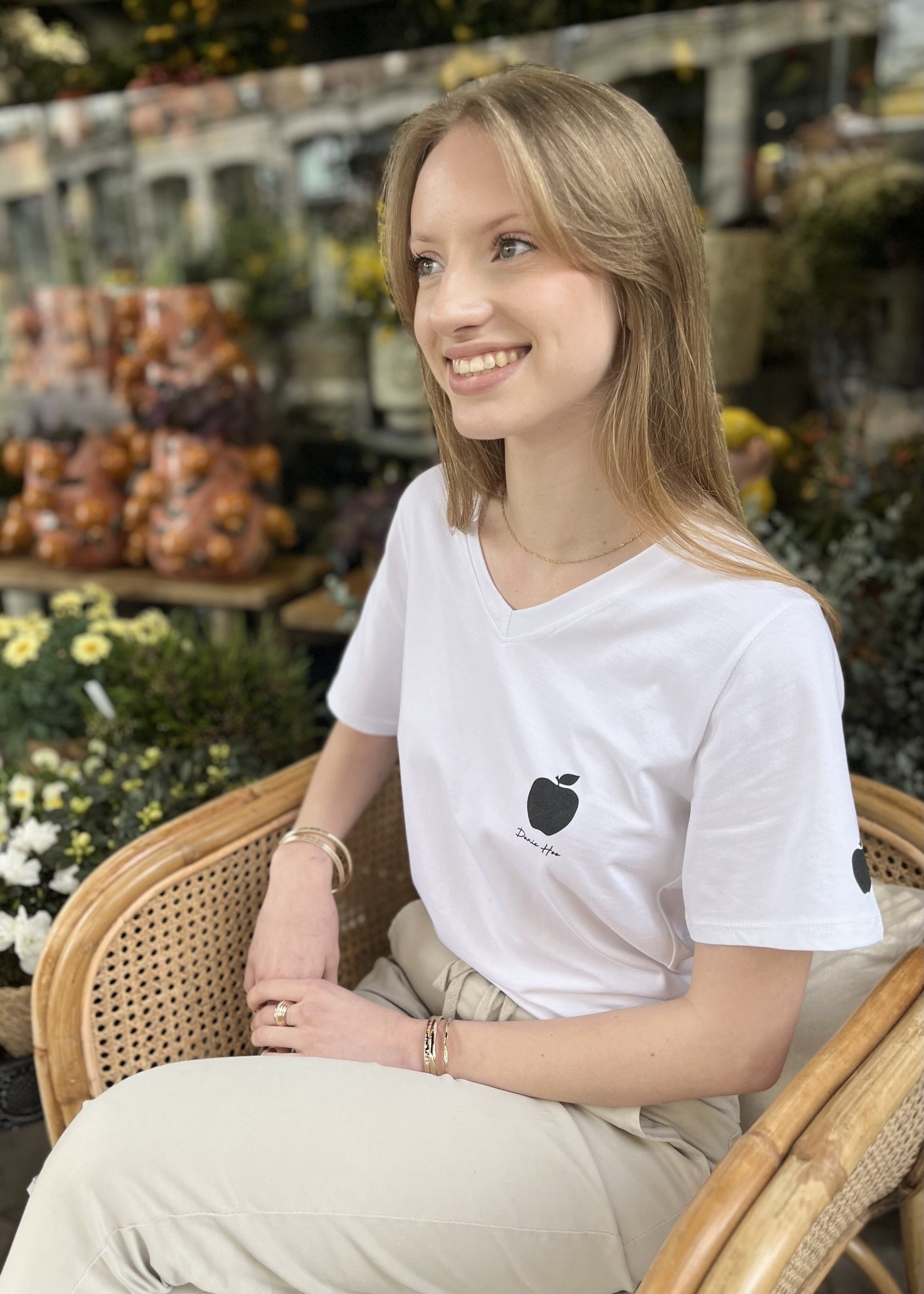 Tee shirt pomme BLANC