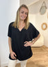 Tee-shirt uni col v lio NOIR