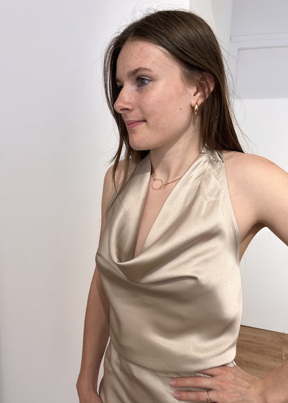Top angèle Dos nu satin BEIGE